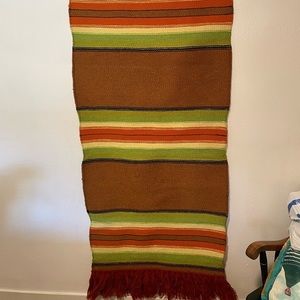 Woven Wall Hanging Orange, Mustard, Brown, Green Vintage Inspired Style, MCM